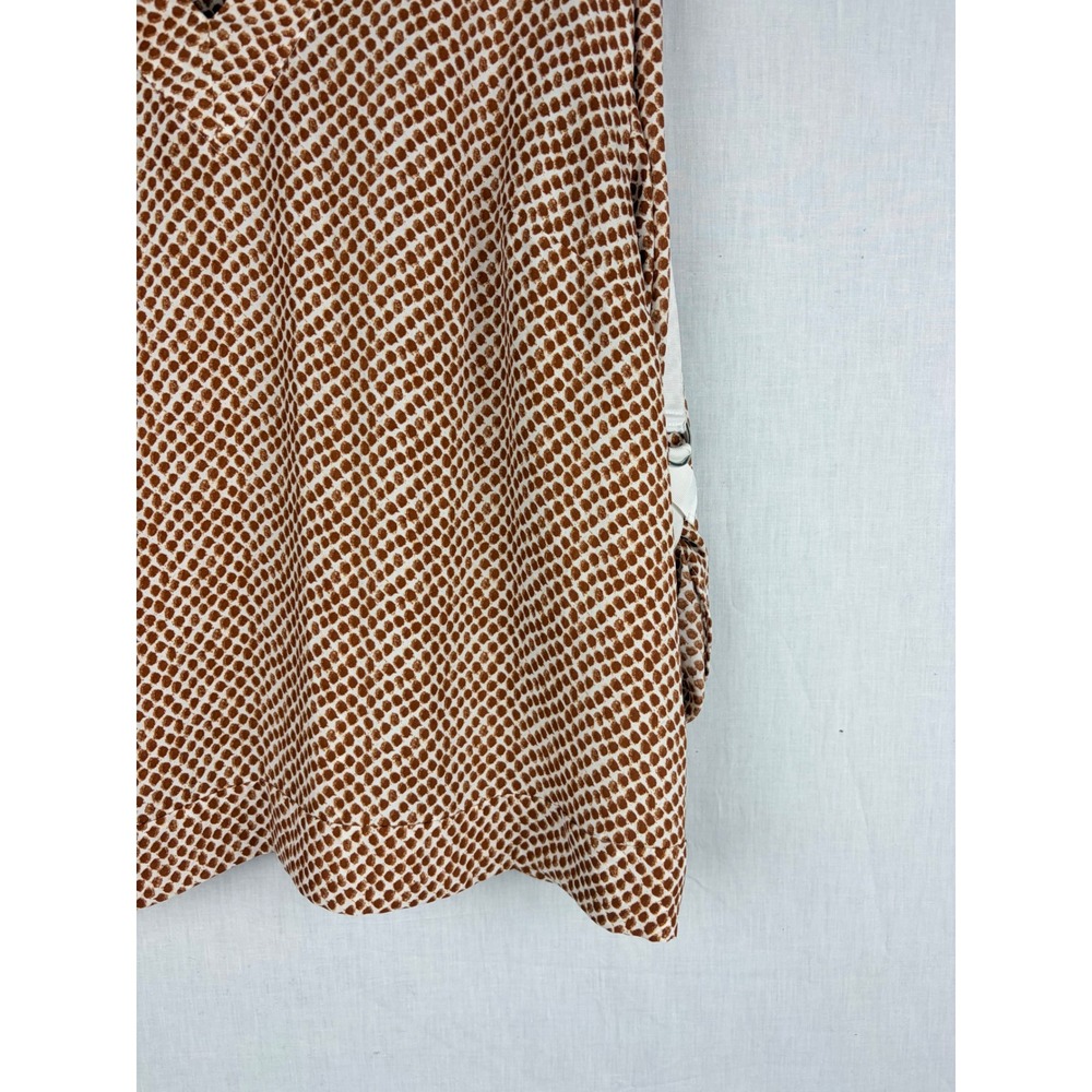 Worthington Womens Brown White Dot V-Neck Roll Tab Sleeve Blouse Top 1X - Picture 5 of 15